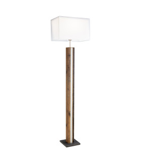 Forest Floor Lamp with Shade Wood Look Dark 1x E27 Dimmable-1