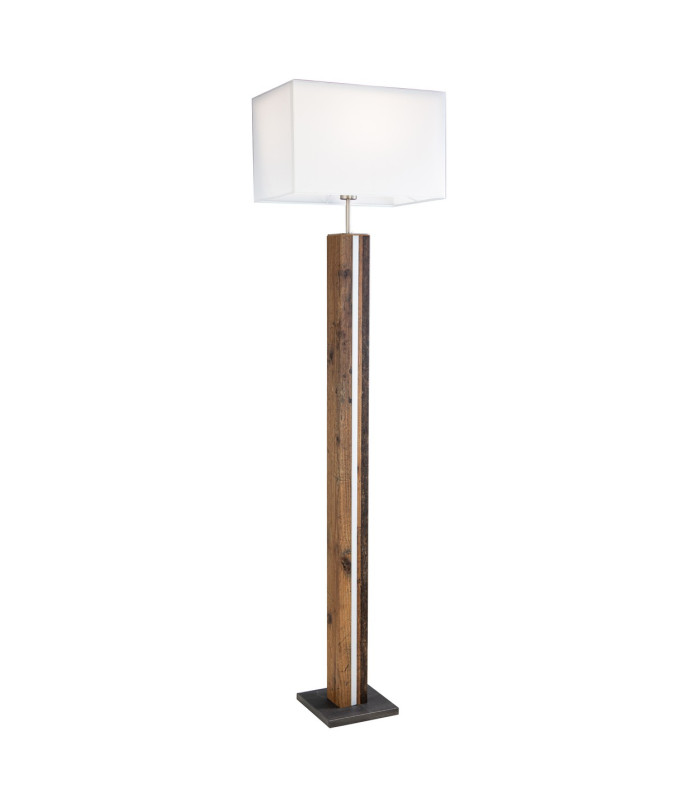 Forest Floor Lamp with Shade Wood Look Dark 1x E27 Dimmable-2