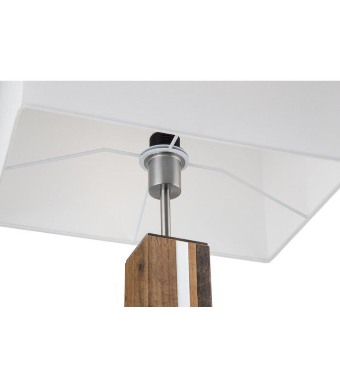 Forest Floor Lamp with Shade Wood Look Dark 1x E27 Dimmable-4