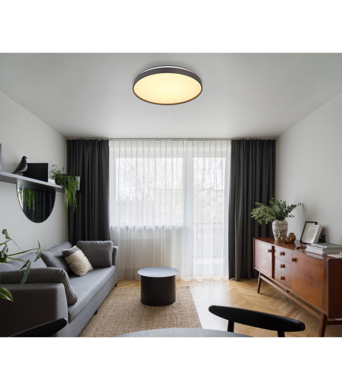 Eclypse Flush Ceiling Light Black LED 3000K-7