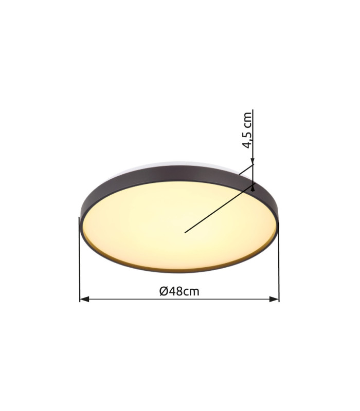 Eclypse Flush Ceiling Light Black LED 3000K-8