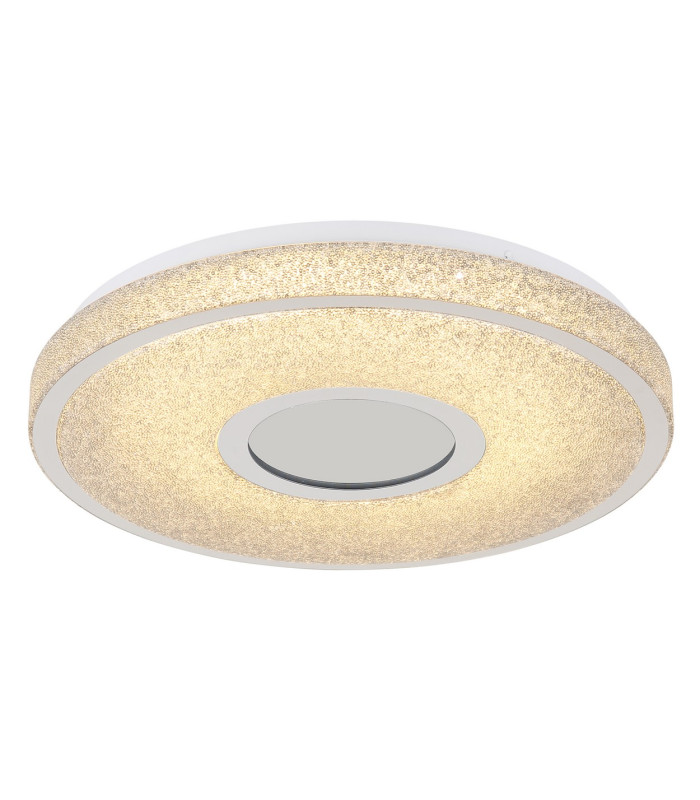 Astania Decorative Flush Ceiling Light White Center Tunnel Effect Crystal Sand LED 3000K-4
