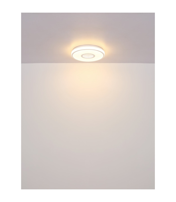 Astania Decorative Flush Ceiling Light White Center Tunnel Effect Crystal Sand LED 3000K-7