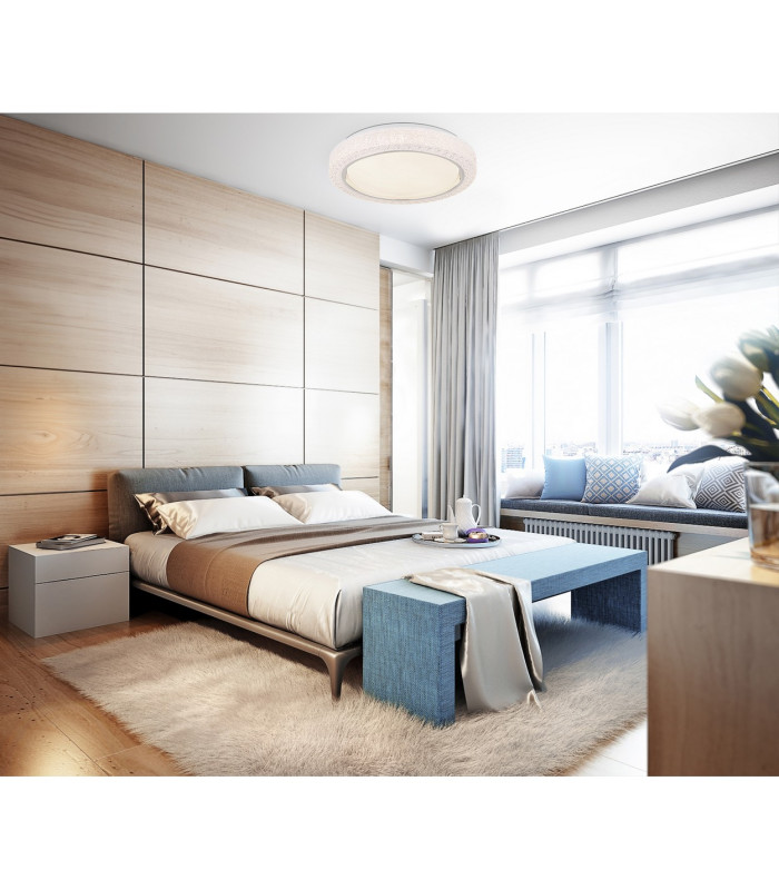 Liami Decorative Flush Ceiling Light White LED 4000K-8