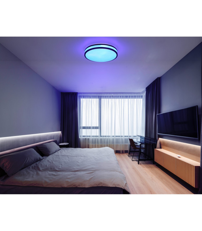 Betha Flush Ceiling Light White LED Dimmable 2700-6000K Remote Control-15