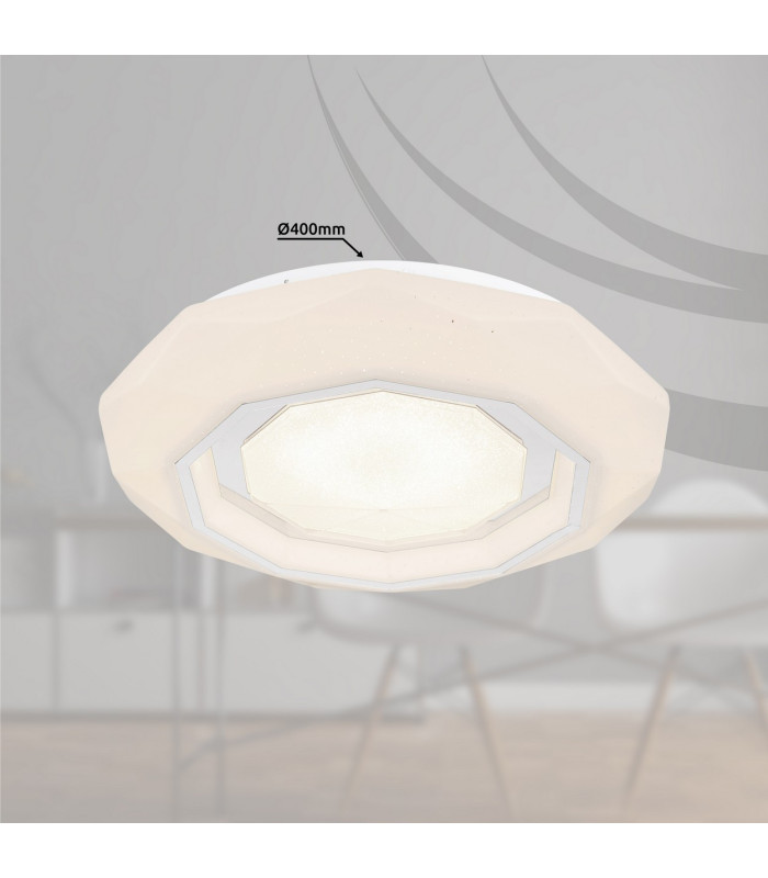 Hokki Flush Ceiling Light White Matt LED Dimmable 2700-6500K Remote Control-9