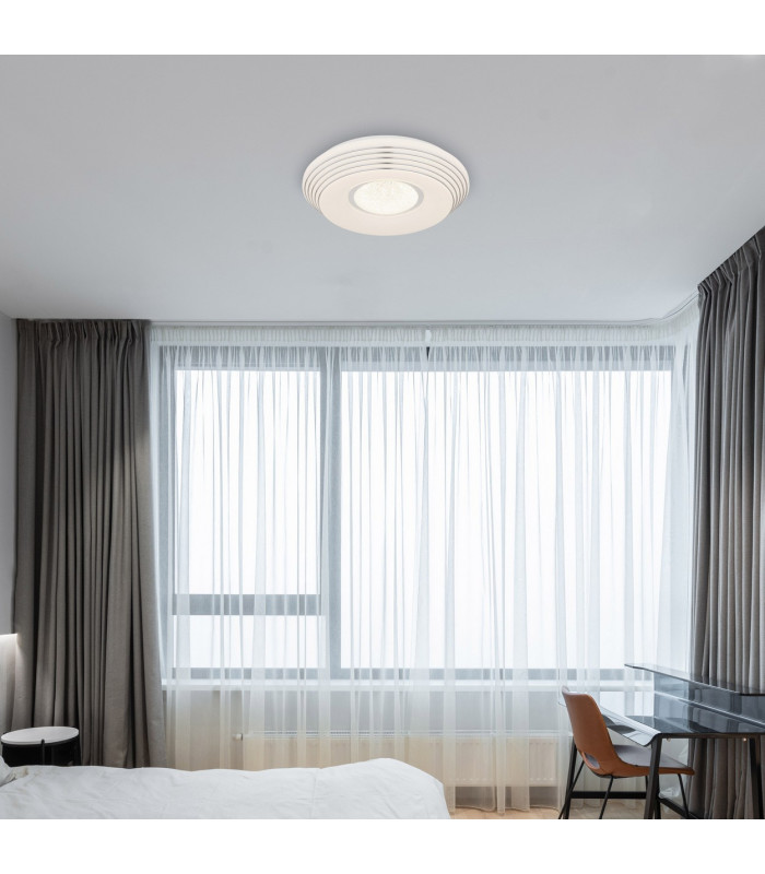 Pillo Decorative Flush Ceiling Light White LED Dimmable 2700-6500K Remote Control-7