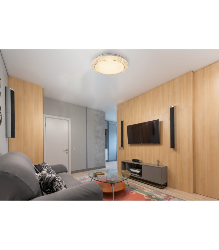 Ronja Decorative Flush Ceiling Light White LED Dimmable 2700-6500K Remote Control-6