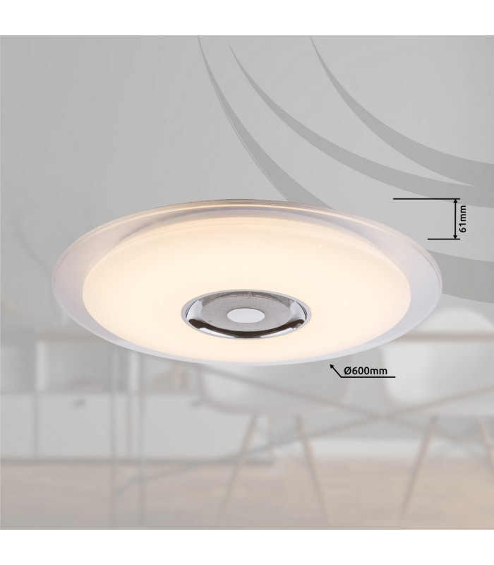 Tune Decorative Flush Ceiling Light White LED Dimmable 3000-6000K Remote Control-17