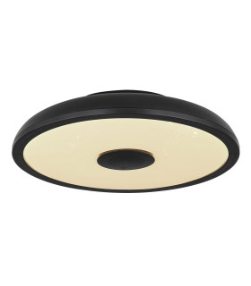 Raffy Decorative Flush Ceiling Light Black IP44 1x RGB LED Dimmable 3000-6500K Remote Control-1