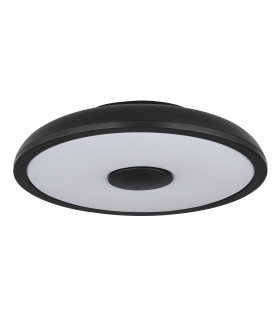 Raffy Decorative Flush Ceiling Light Black IP44 1x RGB LED Dimmable 3000-6500K Remote Control-2