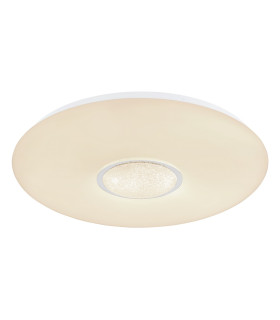 Sully Decorative Flush Ceiling Light White 1x RGB LED Dimmable 3000-6500K Timer-1