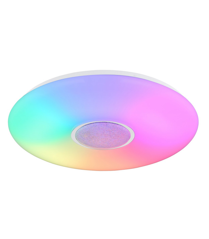 Sully Decorative Flush Ceiling Light White 1x RGB LED Dimmable 3000-6500K Timer-11