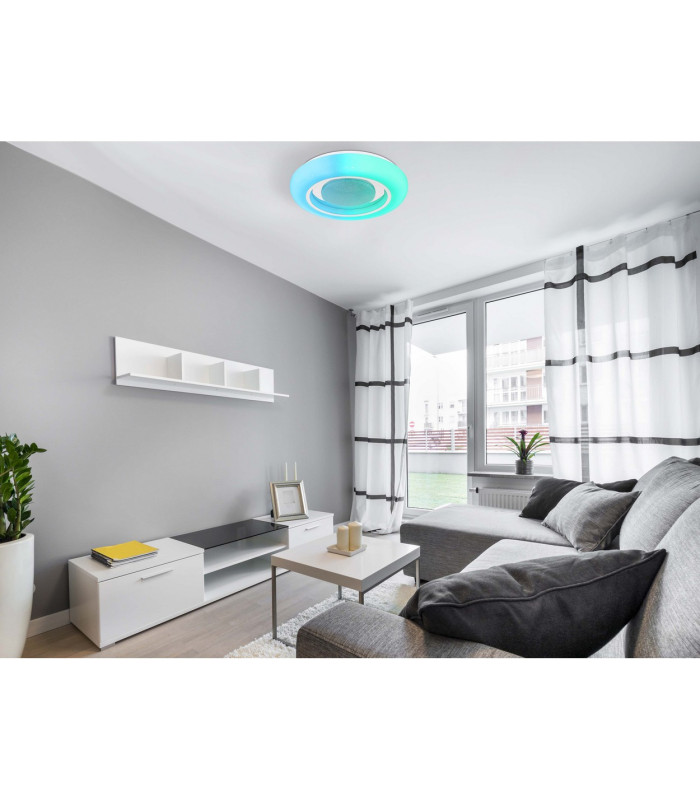 Burro Decorative Flush Ceiling Light White LED Dimmable 2700-6500K Remote Control-18