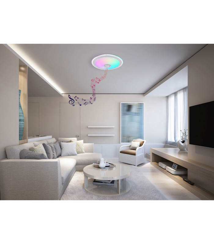 Dunny Decorative Flush Ceiling Light White LED Dimmable 2700-6500K Remote Control-11