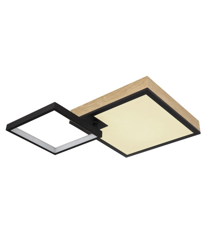 Jacky 60x41cm Integrated LED Semi Flush Ceiling Light Matt Black 2x LED Dimmable 2700-6500K Remote Control-1