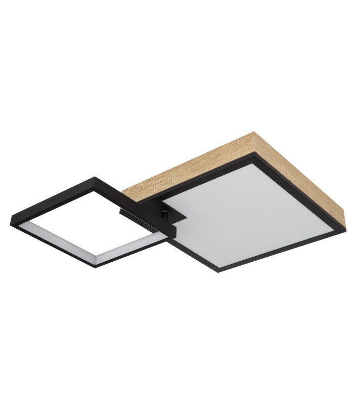 Jacky 60x41cm Integrated LED Semi Flush Ceiling Light Matt Black 2x LED Dimmable 2700-6500K Remote Control-2
