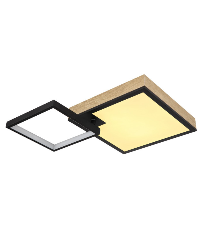 Jacky 60x41cm Integrated LED Semi Flush Ceiling Light Matt Black 2x LED Dimmable 2700-6500K Remote Control-5