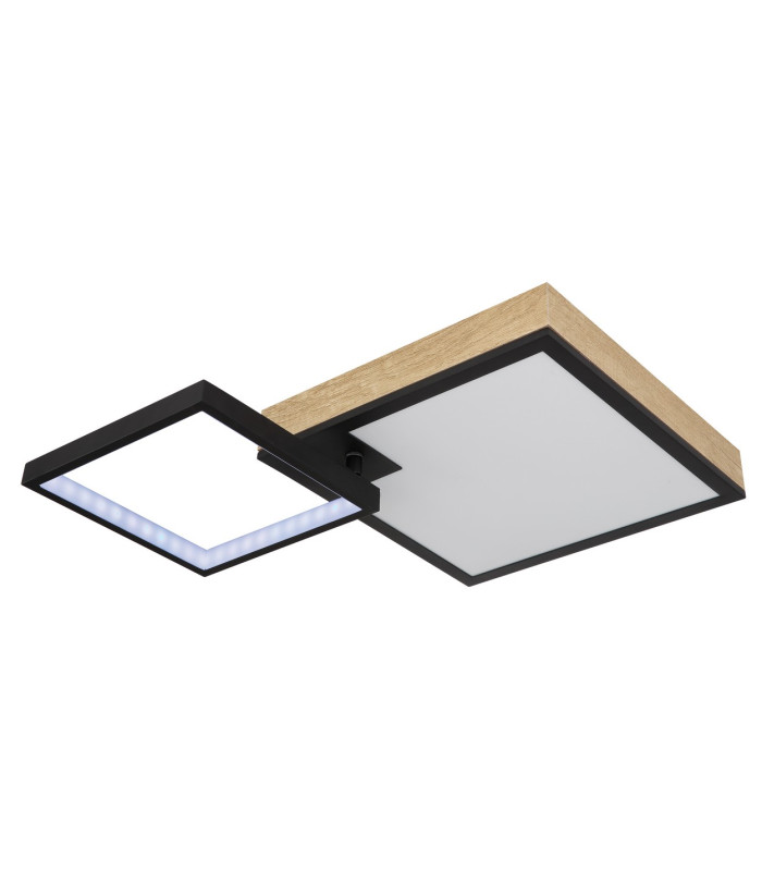 Jacky 60x41cm Integrated LED Semi Flush Ceiling Light Matt Black 2x LED Dimmable 2700-6500K Remote Control-9