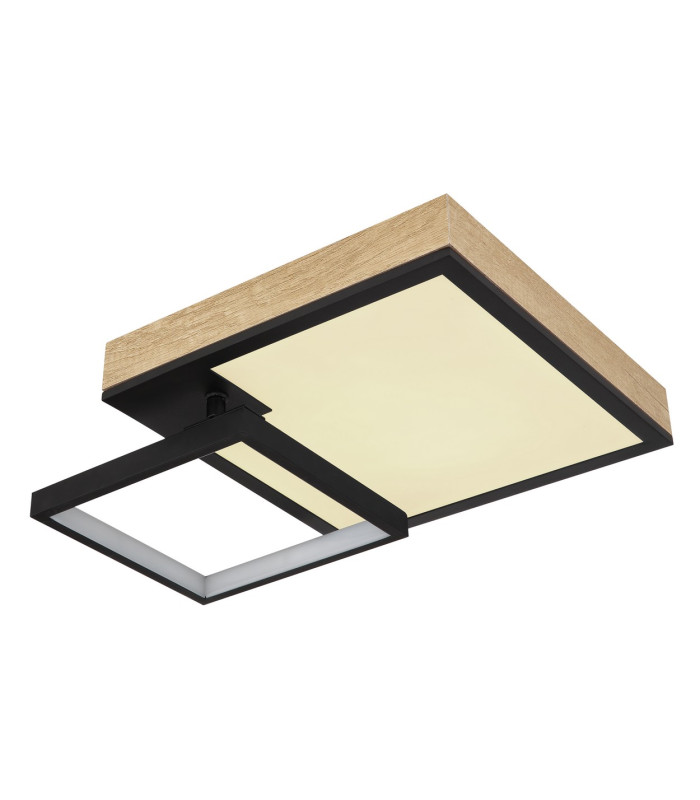 Jacky 60x41cm Integrated LED Semi Flush Ceiling Light Matt Black 2x LED Dimmable 2700-6500K Remote Control-13
