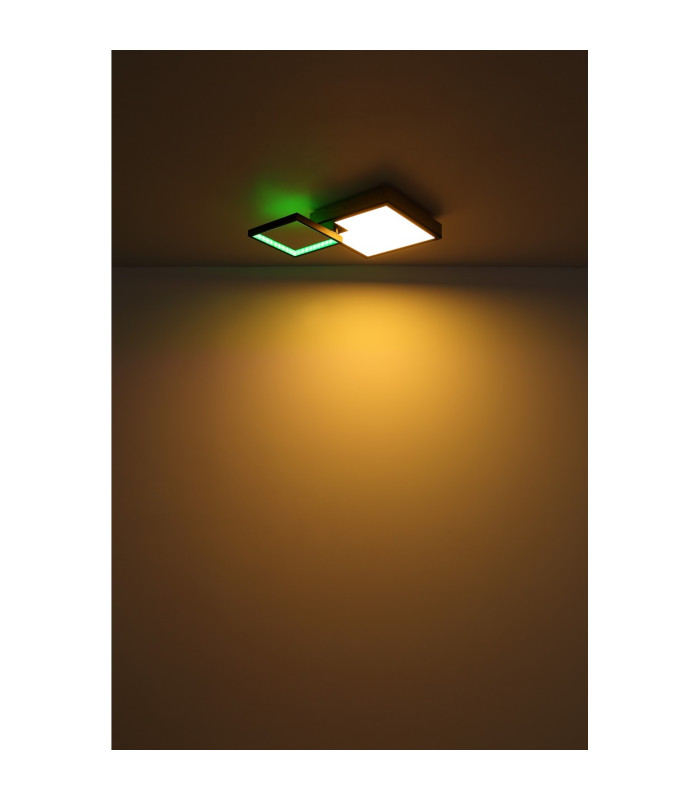 Jacky 60x41cm Integrated LED Semi Flush Ceiling Light Matt Black 2x LED Dimmable 2700-6500K Remote Control-14