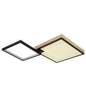 Jacky 86x55cm Integrated LED Semi Flush Ceiling Light Matt Black 2x LED Dimmable 2700-6500K Remote Control-1