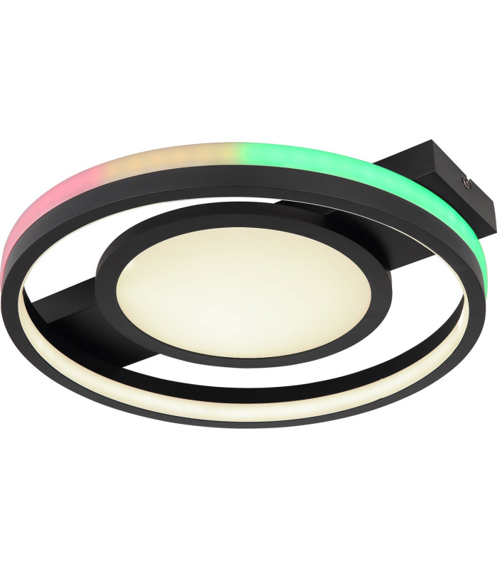 Gisell Integrated LED Semi Flush Ceiling Light Matt Black LED Dimmable 3000-6500K Remote Control-1