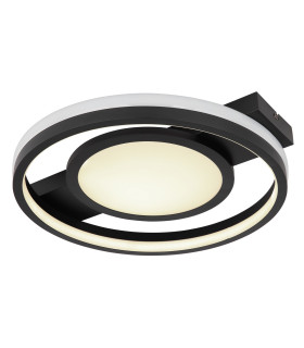 Gisell Integrated LED Semi Flush Ceiling Light Matt Black LED Dimmable 3000-6500K Remote Control-2