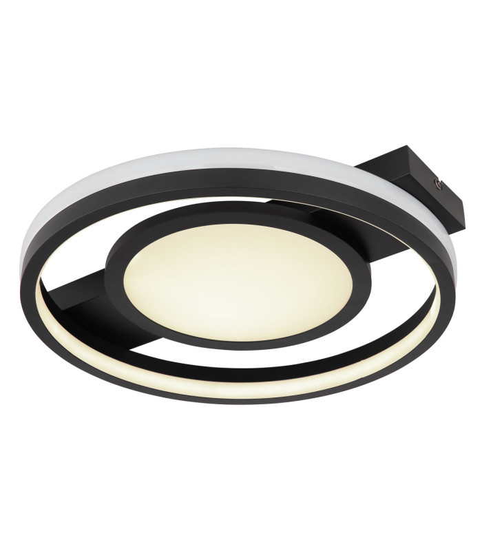 Gisell Integrated LED Semi Flush Ceiling Light Matt Black LED Dimmable 3000-6500K Remote Control-2