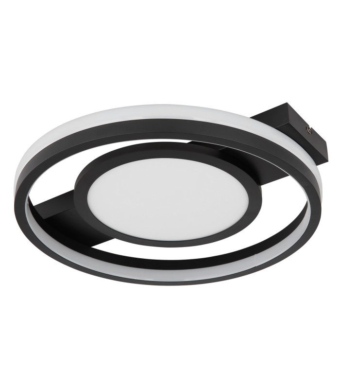Gisell Integrated LED Semi Flush Ceiling Light Matt Black LED Dimmable 3000-6500K Remote Control-3