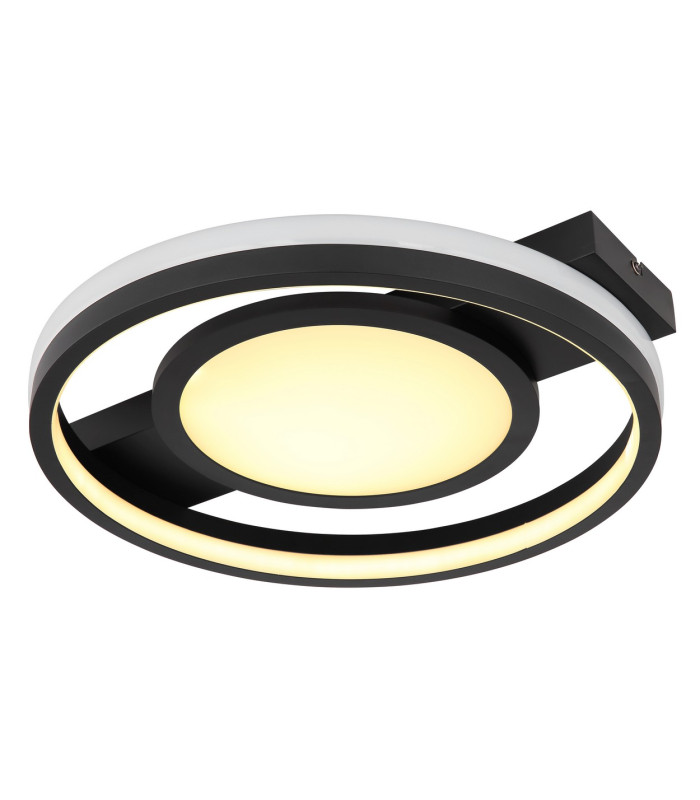 Gisell Integrated LED Semi Flush Ceiling Light Matt Black LED Dimmable 3000-6500K Remote Control-6
