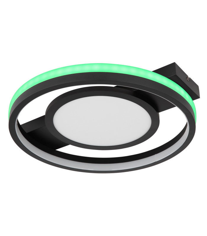 Gisell Integrated LED Semi Flush Ceiling Light Matt Black LED Dimmable 3000-6500K Remote Control-9