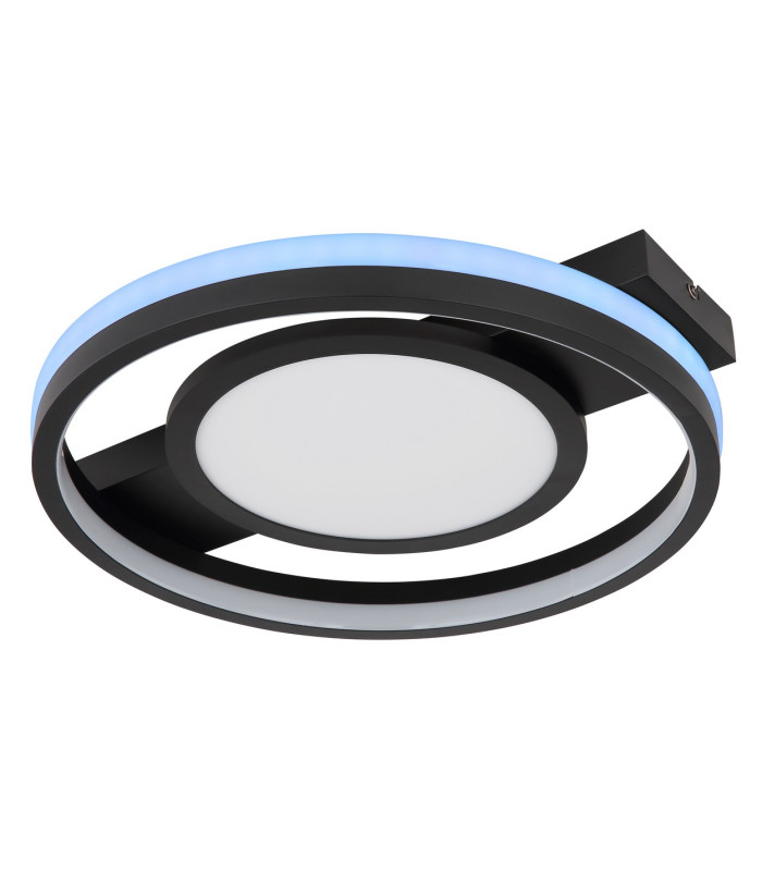 Gisell Integrated LED Semi Flush Ceiling Light Matt Black LED Dimmable 3000-6500K Remote Control-10