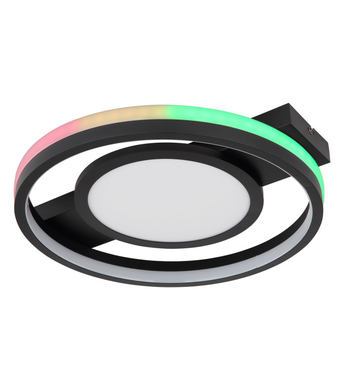 Gisell Integrated LED Semi Flush Ceiling Light Matt Black LED Dimmable 3000-6500K Remote Control-11