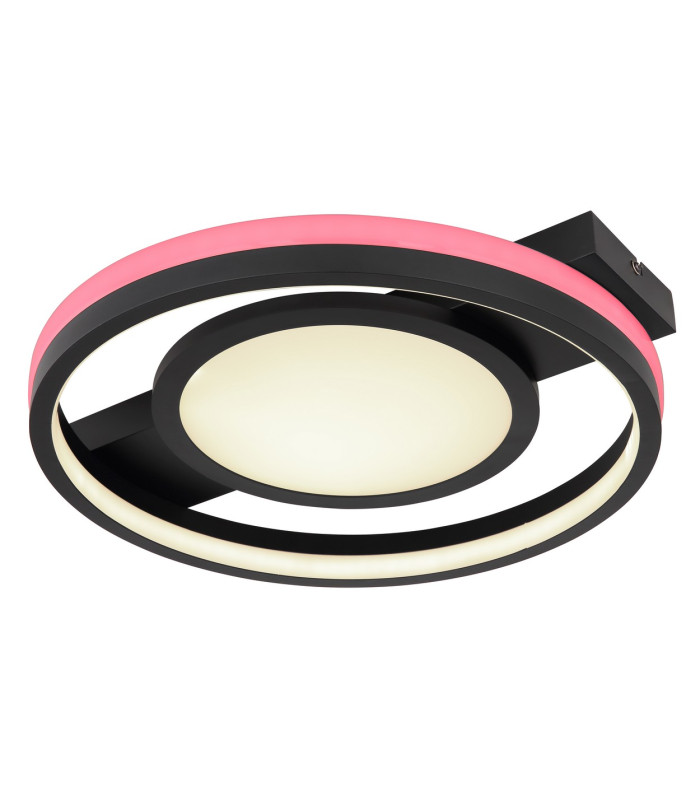 Gisell Integrated LED Semi Flush Ceiling Light Matt Black LED Dimmable 3000-6500K Remote Control-13