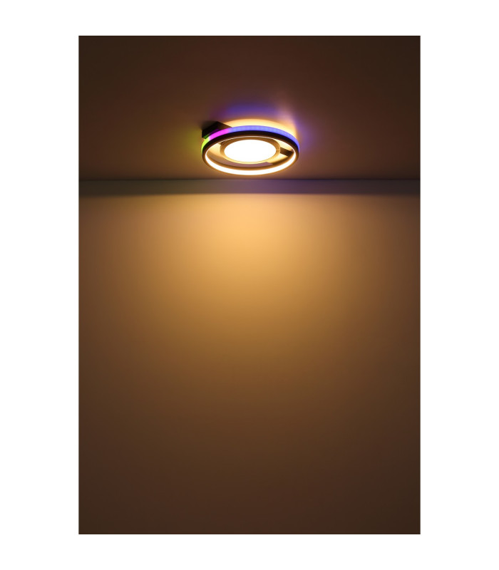 Gisell Integrated LED Semi Flush Ceiling Light Matt Black LED Dimmable 3000-6500K Remote Control-16