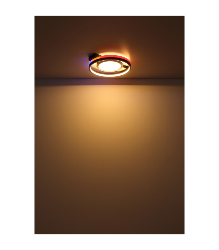 Gisell Integrated LED Semi Flush Ceiling Light Matt Black LED Dimmable 3000-6500K Remote Control-17