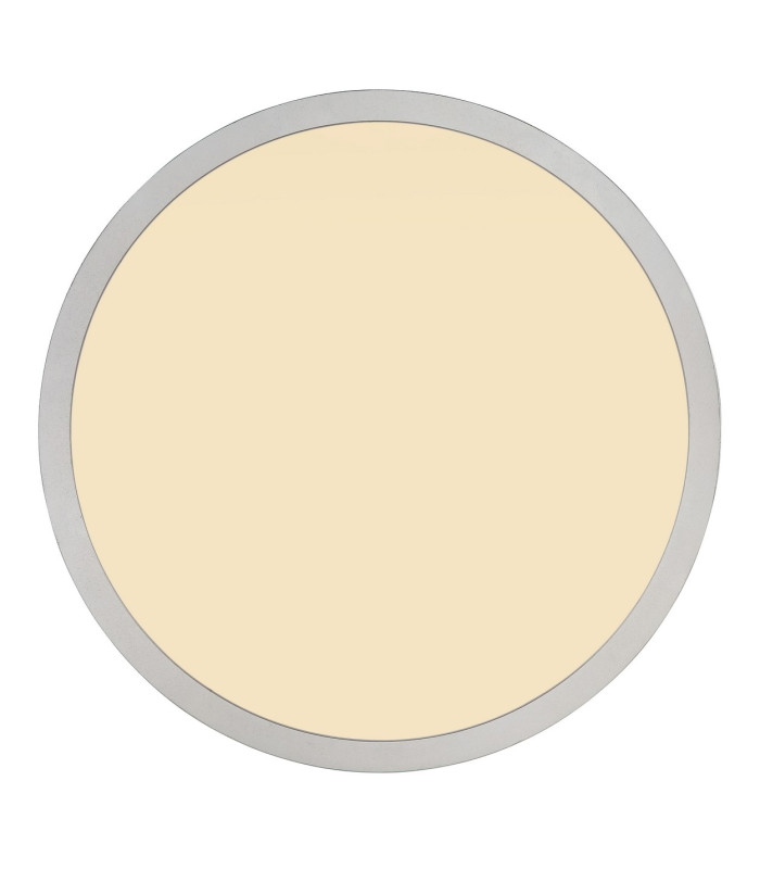 Sapana 42cm Round Flush Ceiling Light Nickel Matt IP44 LED 3000K-3