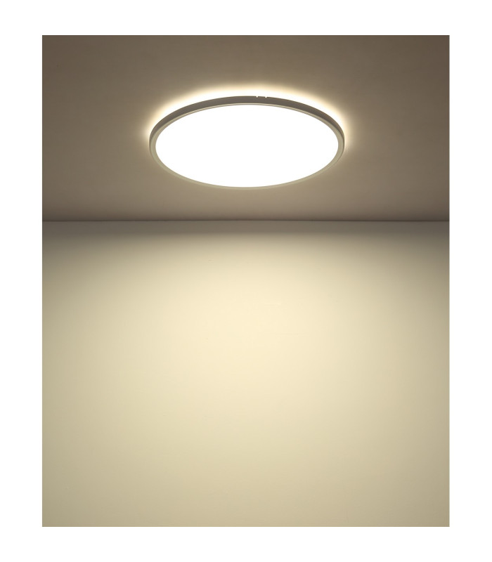 Sapana 42cm Round Flush Ceiling Light White IP44 LED 3000K-9