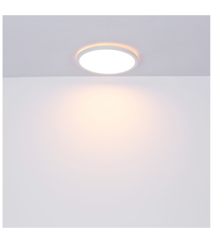 Sapana 42cm Round Flush Ceiling Light White IP44 LED 3000K-10