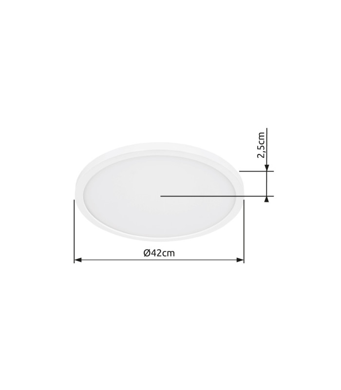 Sapana 42cm Round Flush Ceiling Light White IP44 LED 3000K-14