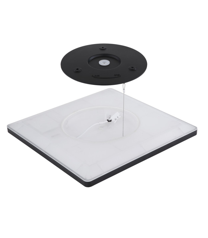 Sapana 42cm Square Flush Ceiling Light Black IP44 LED 3000K-7