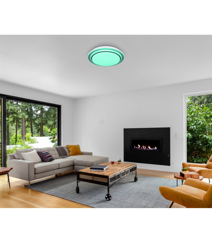 Foppa Decorative Flush Ceiling Light White Matt LED Dimmable 2700-6500K Remote Control Timer-13