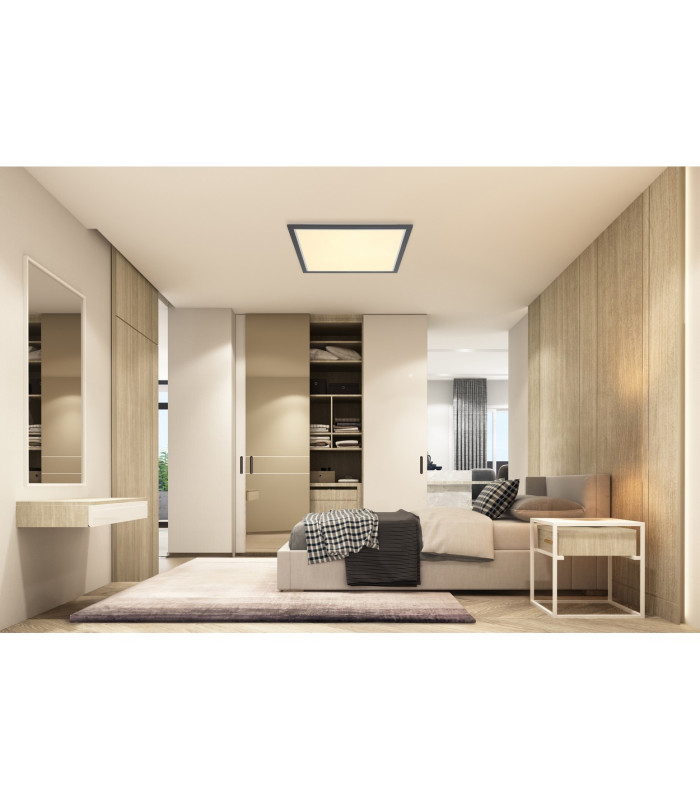 Doha 44.5cm Flush Ceiling Light Anthracite Matt LED 3000K-8