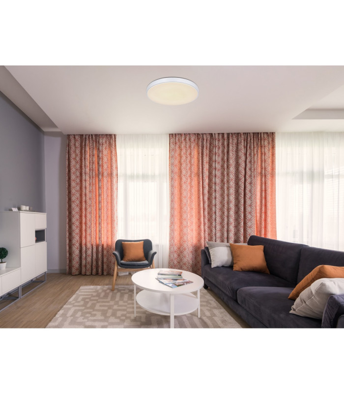 Sonny 51cm Flush Ceiling Light White LED Dimmable 2700-6500K Remote Control-8