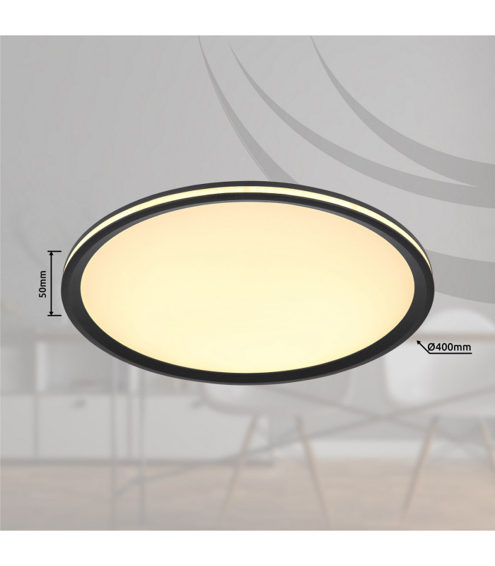 Belissa 40cm Flush Ceiling Light Matt Black LED 3000K-10