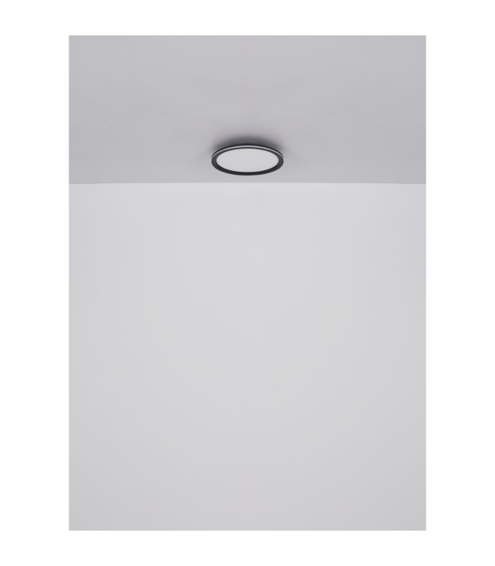 Belissa 50cm Flush Ceiling Light Matt Black LED 3000K-8