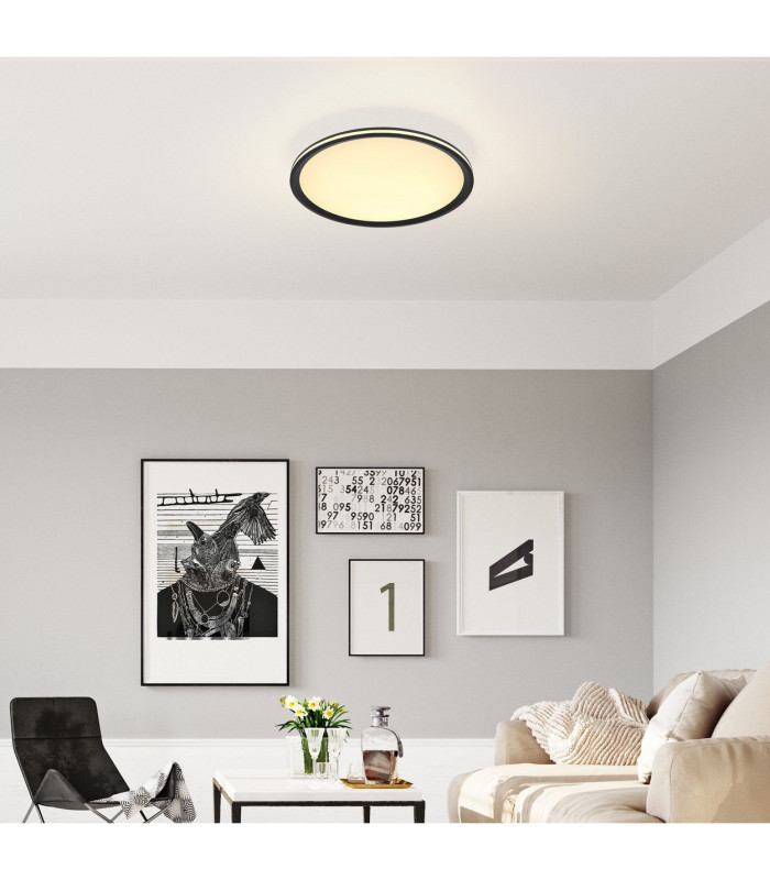 Belissa 50cm Flush Ceiling Light Matt Black LED 3000K-9