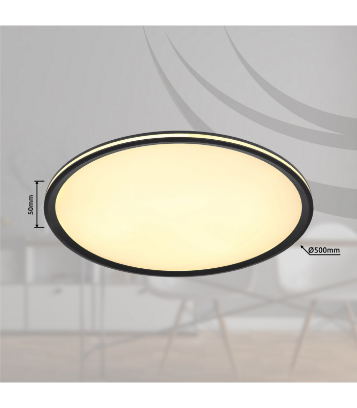Belissa 50cm Flush Ceiling Light Matt Black LED 3000K-10
