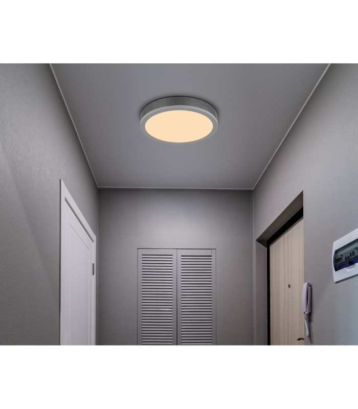 Doro 30cm Flush Ceiling Light Silver Colored LED 3000K-5